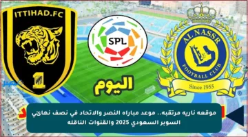 موقعة نارية مرتقبة.. موعد مباراة النصر والاتحاد في نصف نهائي السوبر السعودي 2025 والقنوات الناقلة